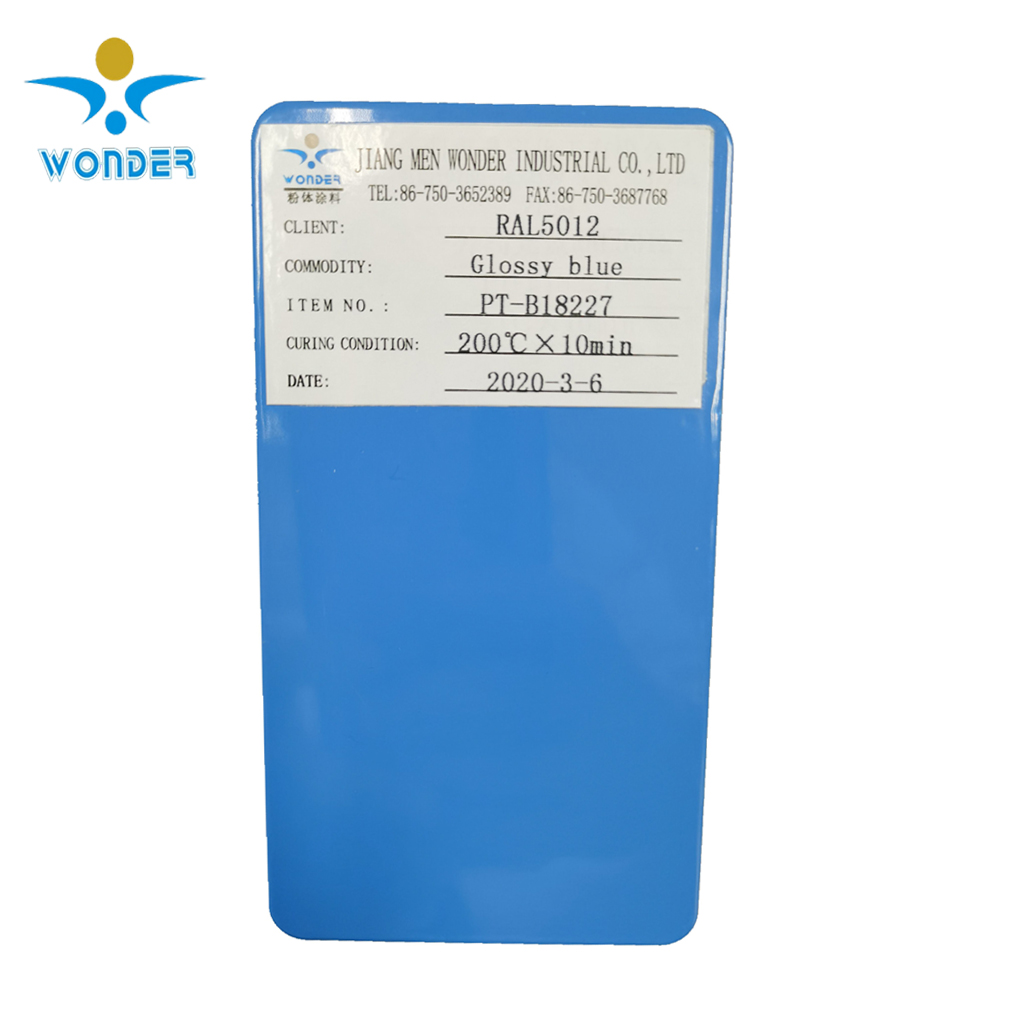 Ral5012 Epoxy Polyester Glossy Blue Powder Coating with Anti-Corrosive Property